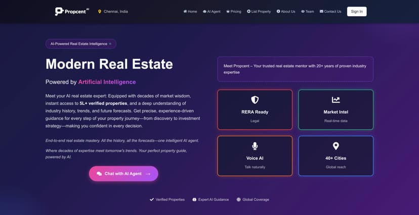 Screenshot of Propcent AI project